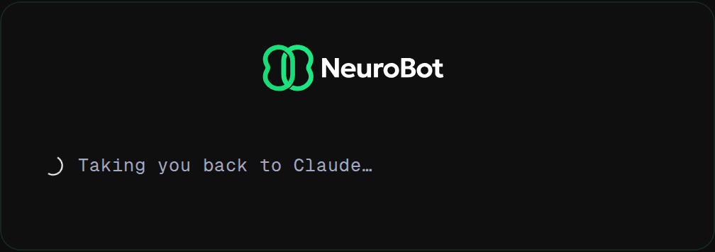 Neurobot taking you back to the assistant